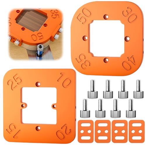 2 Stück Frässchablone Radius Schablonen Ecke, frässchablone oberfräse R10 R15 R20 R25 R30 R35 R40 R50, 4 in 1 Positionierungswerkzeug für Holzbearbeitung, Werkzeug DIY von Fouvin