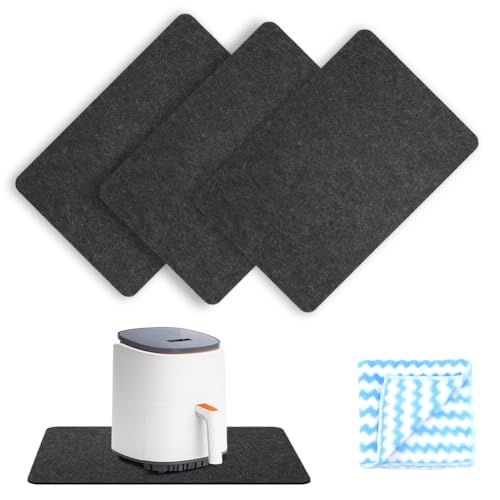 Hitzebeständige Matte für Luftfritteuse, 3 Stück Küche Arbeitsplatte Hitzeschutzmatte mit 1 Lappen, 44X30cm Filzmatte Mikrowellen, Filz Küchentheke,Rutschfeste Unterlage Kaffeemaschine für Mikrowellen Hitzebeständige Matte für Luftfritteuse, 3 Stück Küche Arbeitsplatte Hitzeschutzmatte mit 1 Lappen, 44X30cm Filzmatte Mikrowellen, Filz Küchentheke,Rutschfeste Unterlage Kaffeemaschine für Mikrowellen von Fouvin