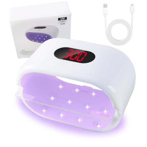 UV Lampe für Harz, Doppelseitige UV Resin Lampe mit LED Anzeige, Schnelles Aushärten für Harz, Schmuckherstellung & Formen, Längere Zeiteinstellungen (2m, 3m, 5m), Epoxidharz Zubehör für DIY Projekte von Fouvin