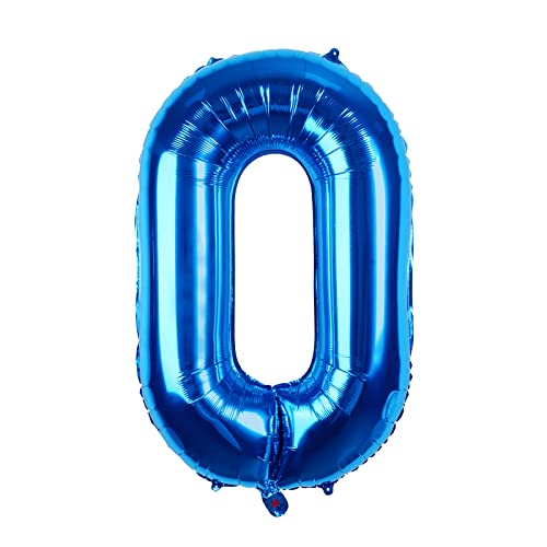 Fowecelt Folienballon Luftballon 0 Geburtstag: 0 Luftballons Zahl Geburtstagsdeko 0 Jahre Junge Kindergeburtstag Deko XXL 100cm Blau-Riesen Folienballon zum Geburtstag Fliegt mit Helium von Fowecelt