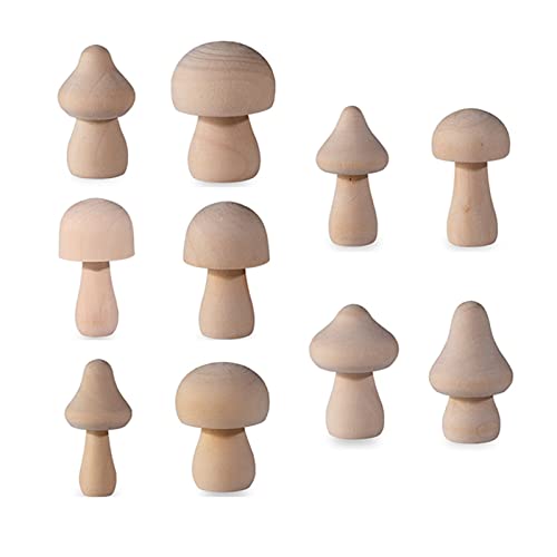 Holzpilze, unlackiert, für Kunst und Projekte, Dekoration, verschiedene Größen, 10 Stück Holzpilze, unlackiert, für Kunst und Projekte, Dekoration, verschiedene Größen, 10 Stück von Fowspvzn