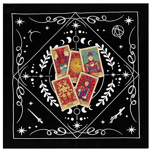 Fowybe Altartuch | 49x49cm Weissagungs-Tarot-Tuch zum Lesen | Mondphasen Tarotkarten Weissagungs-Tischdecke für Weissagung, Heimwanddekoration Fowybe Altartuch | 49x49cm Weissagungs-Tarot-Tuch zum Lesen | Mondphasen Tarotkarten Weissagungs-Tischdecke für Weissagung, Heimwanddekoration von Fowybe