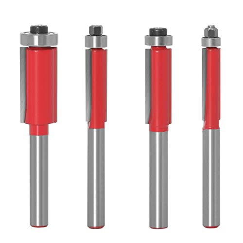 Fowybe Bündiger Fräser-Satz - 6mm 1/4 Schaft Bündigfräser,Langlebige 4-teilige Bündigfräser, 1/4 oder 6 mm Schaft, Geschenk für Heimwerker und Holzbearbeitungsprofis Fowybe Bündiger Fräser-Satz - 6mm 1/4 Schaft Bündigfräser,Langlebige 4-teilige Bündigfräser, 1/4 oder 6 mm Schaft, Geschenk für Heimwerker und Holzbearbeitungsprofis von Fowybe