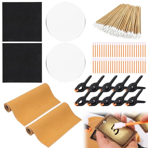 166-teiliges Sammelkarten-Abflachungsset, Sammelkartenreinigung, Pflege-Werkzeug-Zubehör-Set für TCG-Sammler, inklusive transparenten Acrylplatten, Kunststoff-Klemmen, Filz-Pad, Shammy-Handtuch zum 166-teiliges Sammelkarten-Abflachungsset, Sammelkartenreinigung, Pflege-Werkzeug-Zubehör-Set für TCG-Sammler, inklusive transparenten Acrylplatten, Kunststoff-Klemmen, Filz-Pad, Shammy-Handtuch zum von Foxtell