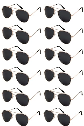 Foxxeo 10er Set Pilotenbrillen - Kupfer Party Sonnenbrillen mit schwarzen Gläsern Accessoire für 80er Jahre, Junggesellenabschied, Karneval Foxxeo 10er Set Pilotenbrillen - Kupfer Party Sonnenbrillen mit schwarzen Gläsern Accessoire für 80er Jahre, Junggesellenabschied, Karneval von Foxxeo