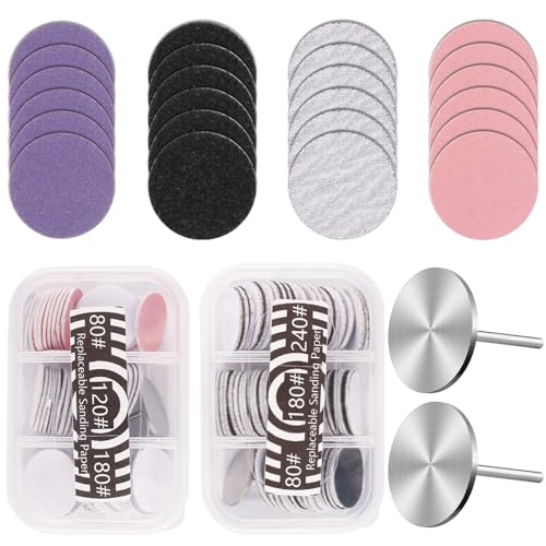 Foydream 120 Stück Schleifscheibe Pediküre Set, 80/120/180/240 Grit Feet Grinder Schleifpapier mit 2 Metall Bit,25mm Ersatz Schleifpapier Fuß Nagelfräser Aufsätze Bits für Elektrische Hornhaut Zubehör Foydream 120 Stück Schleifscheibe Pediküre Set, 80/120/180/240 Grit Feet Grinder Schleifpapier mit 2 Metall Bit,25mm Ersatz Schleifpapier Fuß Nagelfräser Aufsätze Bits für Elektrische Hornhaut Zubehör von Foydream