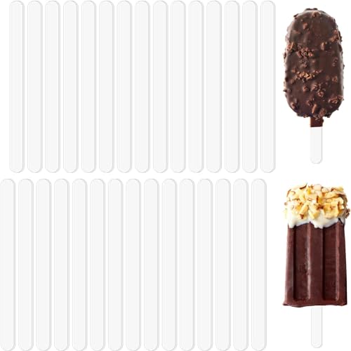 30PCS Eisstiele Wiederverwendbar, 4,5 Zoll wiederverwendbare Eiszapfen Sticks, Fruchtzwerge Eisstiele, Mini Cakesicle Sticks, Acryl Eiszapfen Sticks für hausgemachte Eis, Kuchen und Craft Sticks 30PCS Eisstiele Wiederverwendbar, 4,5 Zoll wiederverwendbare Eiszapfen Sticks, Fruchtzwerge Eisstiele, Mini Cakesicle Sticks, Acryl Eiszapfen Sticks für hausgemachte Eis, Kuchen und Craft Sticks von Foyods