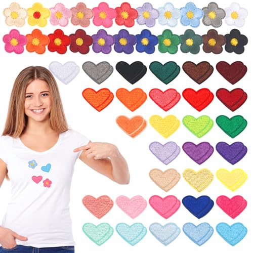 84PCS Aufbügelbare Aufnäher, darunter 62 herzförmige und 22 blumenförmige Aufnäher zum Aufbügeln, bestickte Aufnäher zum Reparieren von Kleidung, Kleidern, T-Shirts, Hüten, Jeans, DIY-Rucksäcken 84PCS Aufbügelbare Aufnäher, darunter 62 herzförmige und 22 blumenförmige Aufnäher zum Aufbügeln, bestickte Aufnäher zum Reparieren von Kleidung, Kleidern, T-Shirts, Hüten, Jeans, DIY-Rucksäcken von Foyods
