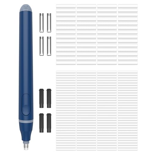Foyucool Elektrischer Radiergummi (mit 220 Ersatzradiergummis), 2 Größen (2.3mm 5mm), Batteriebetrieben, Automatischer Tragbarer Gummi, Zum Malen, Lernen, Skizzieren, Büro, Blau von Foyucool