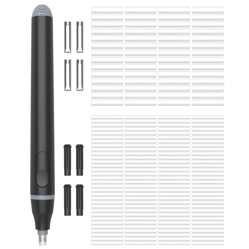 Foyucool Elektrischer Radiergummi (mit 220 Ersatzradiergummis), 2 Größen (2.3mm 5mm), Batteriebetrieben, Automatischer Tragbarer Gummi, Zum Malen, Lernen, Skizzieren, Büro, Schwarz von Foyucool