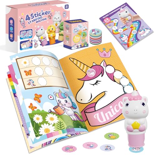 Fozcmisw Aufkleberstempel, 24-Seitiger Aktivitätenblock, 300 Sticker, Kinder Fidget Bastelspielzeug, Reisespielzeug für Kleinkinder ab 3 4 5 6 Jahren-Einhornpaket Fozcmisw Aufkleberstempel, 24-Seitiger Aktivitätenblock, 300 Sticker, Kinder Fidget Bastelspielzeug, Reisespielzeug für Kleinkinder ab 3 4 5 6 Jahren-Einhornpaket von Fozcmisw