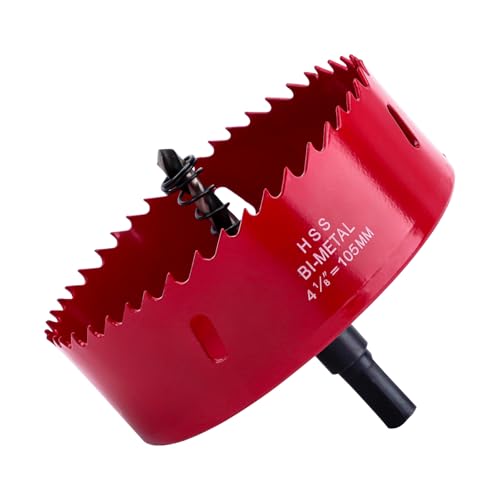 Hole saw, Lochfräse Set, 105MM Lochkreissäge, Bi-Metall-Lochsäge, 1 Bohrer,1 Mechanische Feder,1 Sechskantschlüssel, Lochsäge für Aluminium, Holz, PVC-Platte und Kunststoffplatte-1/4-Gewinde (105mm) Hole saw, Lochfräse Set, 105MM Lochkreissäge, Bi-Metall-Lochsäge, 1 Bohrer,1 Mechanische Feder,1 Sechskantschlüssel, Lochsäge für Aluminium, Holz, PVC-Platte und Kunststoffplatte-1/4-Gewinde (105mm) von Fozobaiy