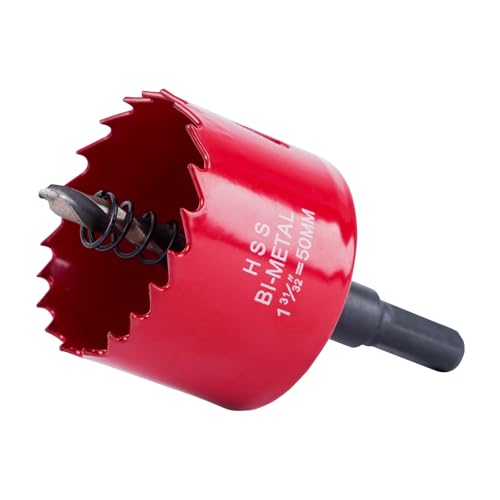 Hole saw, Lochfräse Set, 50MM Lochkreissäge, Bi-Metall-Lochsäge, 1 Bohrer,1 Mechanische Feder,1 Sechskantschlüssel, Lochsäge für Aluminium, Holz, PVC-Platte und Kunststoffplatte-1/4-Gewinde (50mm) Hole saw, Lochfräse Set, 50MM Lochkreissäge, Bi-Metall-Lochsäge, 1 Bohrer,1 Mechanische Feder,1 Sechskantschlüssel, Lochsäge für Aluminium, Holz, PVC-Platte und Kunststoffplatte-1/4-Gewinde (50mm) von Fozobaiy