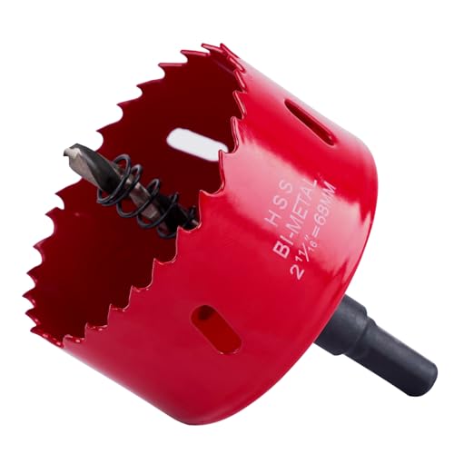 Hole saw, Lochfräse Set, 68MM Lochkreissäge, Bi-Metall-Lochsäge, 1 Bohrer,1 Mechanische Feder,1 Sechskantschlüssel, Lochsäge für Aluminium, Holz, PVC-Platte und Kunststoffplatte-1/4-Gewinde (68mm) Hole saw, Lochfräse Set, 68MM Lochkreissäge, Bi-Metall-Lochsäge, 1 Bohrer,1 Mechanische Feder,1 Sechskantschlüssel, Lochsäge für Aluminium, Holz, PVC-Platte und Kunststoffplatte-1/4-Gewinde (68mm) von Fozobaiy
