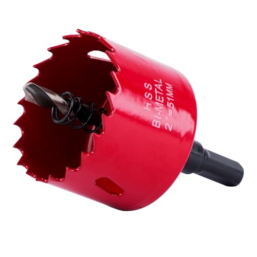 Hole saw, Lochfräse Set, 51MM Lochkreissäge, Bi-Metall-Lochsäge, 1 Bohrer,1 Mechanische Feder,1 Sechskantschlüssel, Lochsäge für Aluminium, Holz, PVC-Platte und Kunststoffplatte-1/4-Gewinde (51mm) Hole saw, Lochfräse Set, 51MM Lochkreissäge, Bi-Metall-Lochsäge, 1 Bohrer,1 Mechanische Feder,1 Sechskantschlüssel, Lochsäge für Aluminium, Holz, PVC-Platte und Kunststoffplatte-1/4-Gewinde (51mm) von Fozobaiy