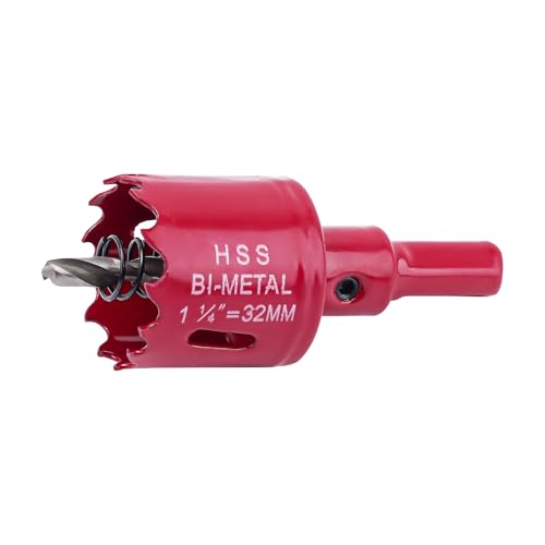 M42 Bimetall-Lochsäge, Doppelrillen-Design für Gusseisen/Kunststoff/Harz, wärmebehandelter Dorn mit Pilot-Bit, schnelles Schneiden, langlebige Klingen für Klempner, Leitungen, Küche, Bad und mehr (32 von Fozobaiy