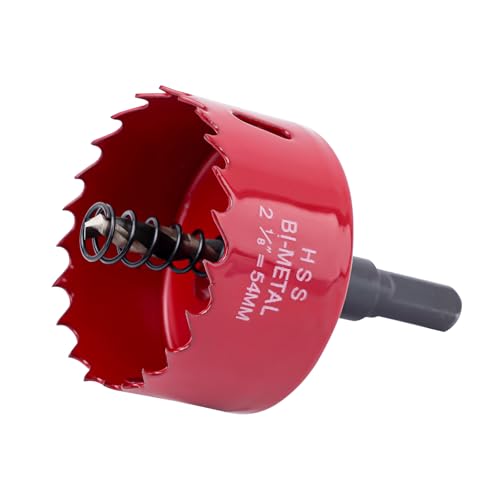 M42 Bimetall-Lochsäge, Doppelrillen-Design für Gusseisen/Kunststoff/Harz, wärmebehandelter Dorn mit Pilot-Bit, schnelles Schneiden, langlebige Klingen für Klempner, Leitungen, Küche, Bad und mehr (54 von Fozobaiy