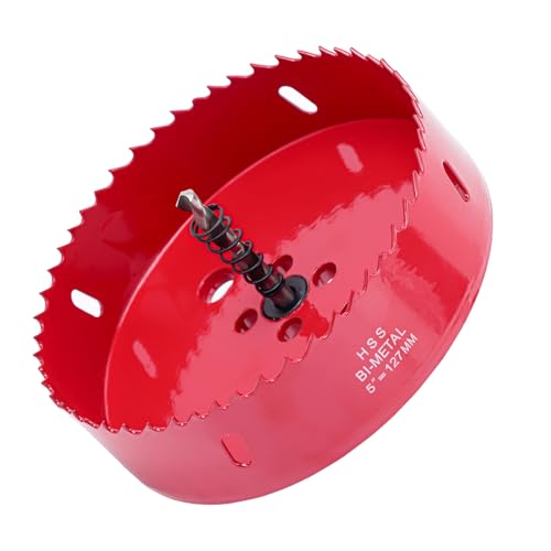 M42 Bimetall-Lochsäge, Doppelrillen-Design für Gusseisen/Kunststoff/Harz, wärmebehandelter Dorn mit Pilot-Bit, schnelles Schneiden, langlebige Klingen für Klempner, Leitungen, Küche, Bad und mehr (127 von Fozobaiy