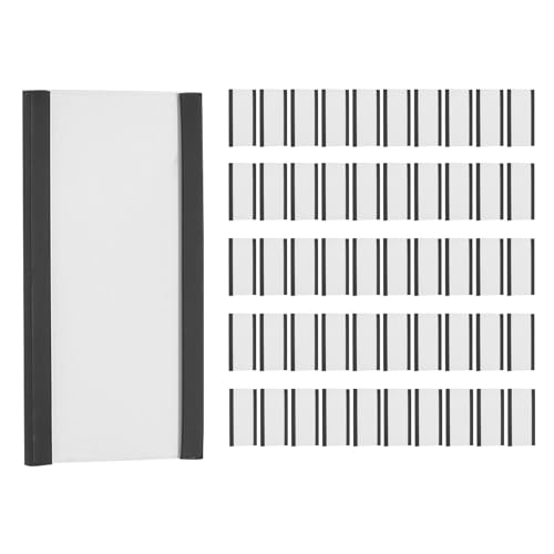 Fozriybefy 50-Teilige Magnetische Etiketten Halter mit Magnetischen Daten Karten Haltern mit Durchsichtigen Kunststoff Schutz Folien für Metall Regale (1 X 2) von Fozriybefy