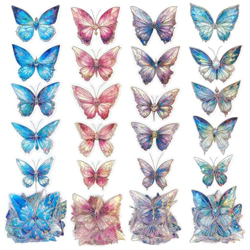 Fozriybefy Holografische Schmetterlingsaufkleber in Großpackung - 160 Stück, Kristallglitzer, Transparente 3D-Umrandung Aus Goldfolie zum Basteln Fozriybefy Holografische Schmetterlingsaufkleber in Großpackung - 160 Stück, Kristallglitzer, Transparente 3D-Umrandung Aus Goldfolie zum Basteln von Fozriybefy