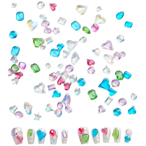50/100 Stück/Packung funkelnde Nagelstrass-Strass-Perlen mit spitzer Unterseite und Kristallherz, Nagelkunst-Dekoration 50/100 Stück/Packung funkelnde Nagelstrass-Strass-Perlen mit spitzer Unterseite und Kristallherz, Nagelkunst-Dekoration von Fpbiagoq