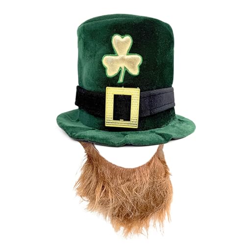 [Fpbiagoq] Irischer Hut mit flacher Oberseite, Patricks-Day-Party-Hüte, irisches Festival, Party-Outfits für Damen von Fpbiagoq