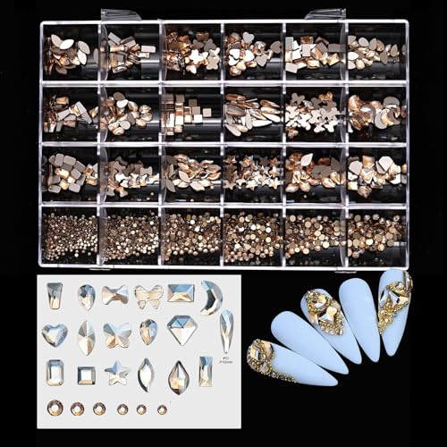Nagelkunst-Anhänger, flache Rückseite, 24 Fächer, Nagelkunst, Strasssteine, Nagelkunst, Dekoration für Frauen und Mädchen Nagelkunst-Anhänger, flache Rückseite, 24 Fächer, Nagelkunst, Strasssteine, Nagelkunst, Dekoration für Frauen und Mädchen von Fpbiagoq