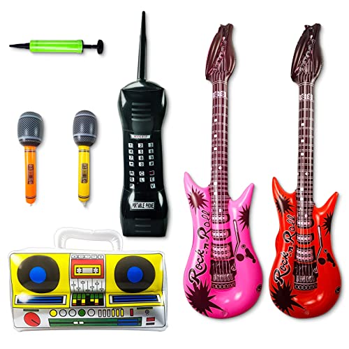 Fraiieon Aufblasbare Gitarre Mikrofon Boombox Telefon für Karneval 80er 90er Jahre Thema Party Dekorationen Hip Hop Photo Booth Requisiten Kinder & Erwachsene Gefälschte Aufblasbare Instrumente Fraiieon Aufblasbare Gitarre Mikrofon Boombox Telefon für Karneval 80er 90er Jahre Thema Party Dekorationen Hip Hop Photo Booth Requisiten Kinder & Erwachsene Gefälschte Aufblasbare Instrumente von Fraiieon