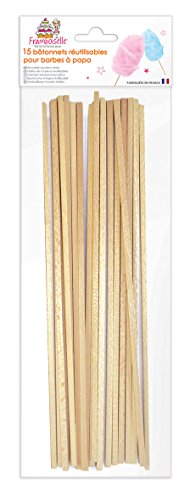 Framboiselle fra8970 Set 15 Stäbchen für Zuckerwatte Holz Holz 34 x 11 x 0,5 cm von Framboiselle