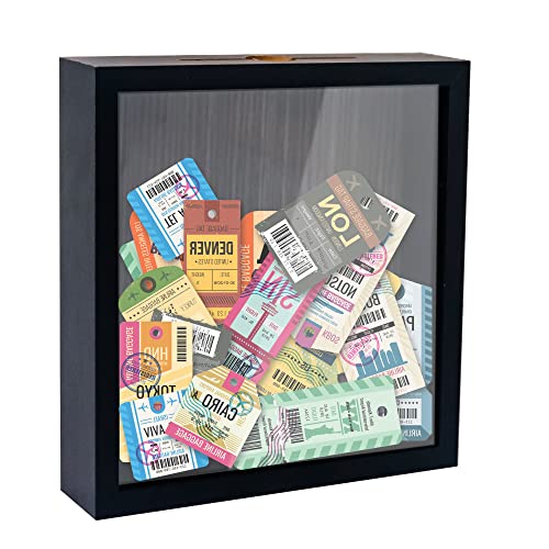 FramePro Bilderrahmen für Ticket Shadow Box 3D Rahmen zum Befüllen Tiefer Aufbewahrungsboxen Glasscheibe Holz Objektrahmen DIY Vitrine Muscheln Flugtickets Fotorahmen Memorabilia Schwarz 20 x 20 cm FramePro Bilderrahmen für Ticket Shadow Box 3D Rahmen zum Befüllen Tiefer Aufbewahrungsboxen Glasscheibe Holz Objektrahmen DIY Vitrine Muscheln Flugtickets Fotorahmen Memorabilia Schwarz 20 x 20 cm von FramePro