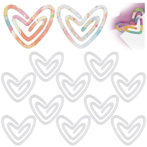 Framendino, 10 Stück herzförmige Sublimations-Büroklammern aus Acryl, Jumbo-Rohlinge für Büro, Geschäft, Heimwerkerbedarf Framendino, 10 Stück herzförmige Sublimations-Büroklammern aus Acryl, Jumbo-Rohlinge für Büro, Geschäft, Heimwerkerbedarf von Framendino