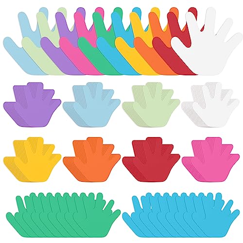 Framendino, 100 Stück bunte Handausschnitte aus Papier, Handabdruck-Form, Ausschnitte für Bastelarbeiten, Kunstprojekte, Zuhause, Schule, Klassenzimmer, Dekorationen Framendino, 100 Stück bunte Handausschnitte aus Papier, Handabdruck-Form, Ausschnitte für Bastelarbeiten, Kunstprojekte, Zuhause, Schule, Klassenzimmer, Dekorationen von Framendino