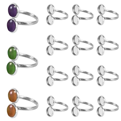 Framendino, 15 Stück 17 mm Fingerring blanko Basiseinstellungen Cabochon-Lünette Tablett für DIY-Schmuckherstellung Framendino, 15 Stück 17 mm Fingerring blanko Basiseinstellungen Cabochon-Lünette Tablett für DIY-Schmuckherstellung von Framendino