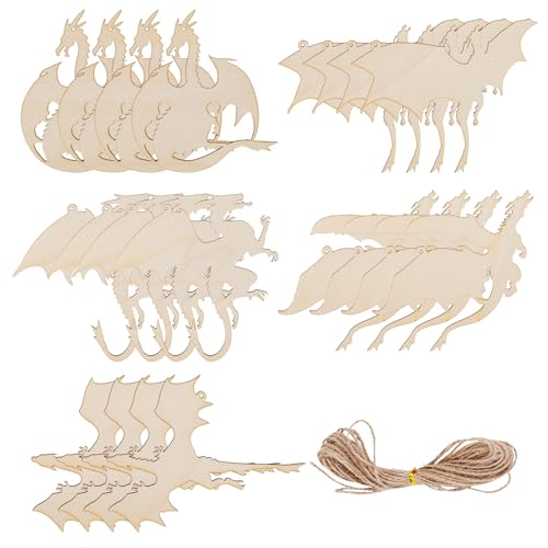 Framendino, 20 Stück 15,2 cm unlackierte Holzdrachen für DIY-Projekte, Malerei, Zeichnen, Zuhause, Party, Dekoration, Handwerk Framendino, 20 Stück 15,2 cm unlackierte Holzdrachen für DIY-Projekte, Malerei, Zeichnen, Zuhause, Party, Dekoration, Handwerk von Framendino