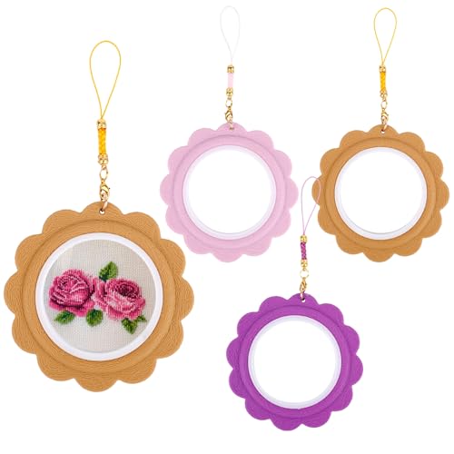 Framendino, 3 x Blumen-Stickrahmen, Kreuzstich-Ringe für Bastelarbeiten, Nähen Framendino, 3 x Blumen-Stickrahmen, Kreuzstich-Ringe für Bastelarbeiten, Nähen von Framendino