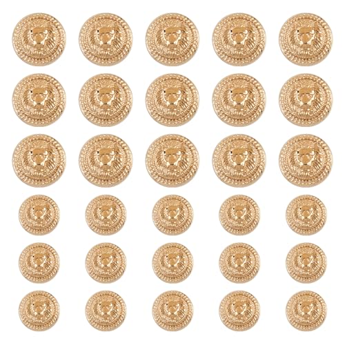 Framendino, 30 Stück 15 mm 20 mm Gold Löwenkopf Knöpfe Vintage Metallknöpfe für DIY Handwerk Framendino, 30 Stück 15 mm 20 mm Gold Löwenkopf Knöpfe Vintage Metallknöpfe für DIY Handwerk von Framendino
