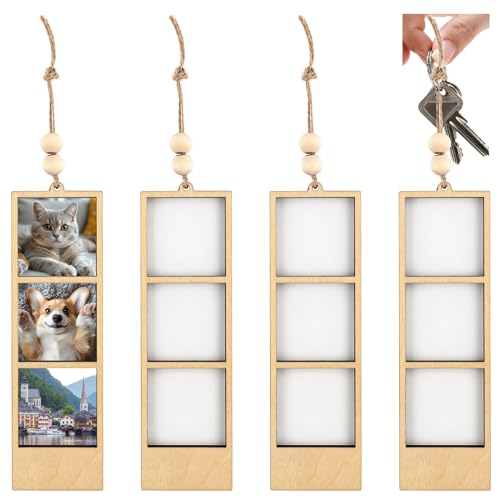 Framendino, 4 x Sublimations-Bilderrahmen aus Holz, blanko, für Heimdekoration, Aufhänger, 3 Bilder Framendino, 4 x Sublimations-Bilderrahmen aus Holz, blanko, für Heimdekoration, Aufhänger, 3 Bilder von Framendino