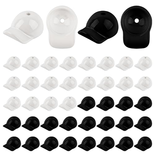 Framendino, 40 Stück Acryl-Baseballhut-Perlen, Mini-Hüte, lose Perlen-Anhänger für Bastelarbeiten, Schmuckherstellung Framendino, 40 Stück Acryl-Baseballhut-Perlen, Mini-Hüte, lose Perlen-Anhänger für Bastelarbeiten, Schmuckherstellung von Framendino