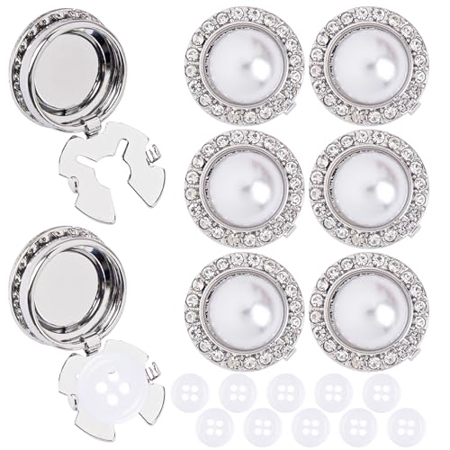 Framendino, 6 Sets Perlen-Metallknopfabdeckungen mit 10 Stück, 11,5 mm Nähknöpfe für Hemden, DIY, Basteln, Dekoration Framendino, 6 Sets Perlen-Metallknopfabdeckungen mit 10 Stück, 11,5 mm Nähknöpfe für Hemden, DIY, Basteln, Dekoration von Framendino