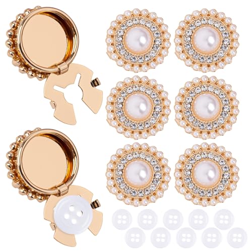 Framendino, 6 Sets Perlenknöpfe mit 10 Stück, 11,5 mm Nähknöpfe für Hemden, DIY, Handwerk, Dekoration Framendino, 6 Sets Perlenknöpfe mit 10 Stück, 11,5 mm Nähknöpfe für Hemden, DIY, Handwerk, Dekoration von Framendino