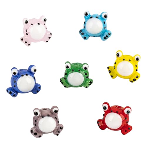 Framendino, 7 Stück Frosch-Lampwork-Perlen, 3D-Tiere, Glas, lose Abstandshalter, Anhänger für DIY-Schmuckherstellung, Armband, Halskette, Ohrringe, Handwerk Framendino, 7 Stück Frosch-Lampwork-Perlen, 3D-Tiere, Glas, lose Abstandshalter, Anhänger für DIY-Schmuckherstellung, Armband, Halskette, Ohrringe, Handwerk von Framendino