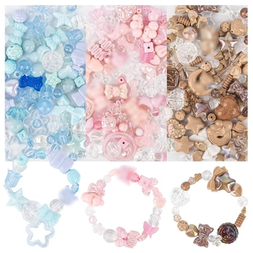 Framendino, Acryl-Perlen zur Schmuckherstellung, 300 g, Schleife, Schmetterling, Blume, Herz für Schlüsselanhänger Framendino, Acryl-Perlen zur Schmuckherstellung, 300 g, Schleife, Schmetterling, Blume, Herz für Schlüsselanhänger von Framendino