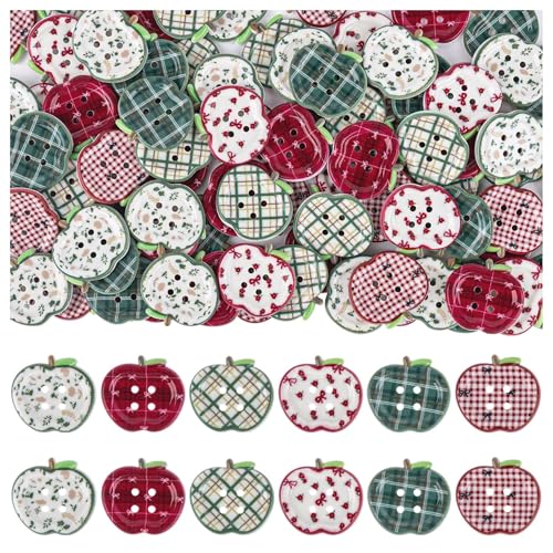 Framendino, Apfel-Knöpfe, 25 mm, 4 Löcher, niedlich, bunt, dekorative Harz-Knöpfe für Bastelarbeiten, Scrapbooking, Stoff, 90 Stück Framendino, Apfel-Knöpfe, 25 mm, 4 Löcher, niedlich, bunt, dekorative Harz-Knöpfe für Bastelarbeiten, Scrapbooking, Stoff, 90 Stück von Framendino