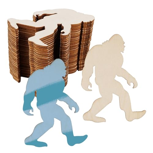 Framendino, Bigfoot Sasquatch-Holzausschnitt-Ornamente, unlackiert, für Bastelarbeiten, Party, Heimdekoration, 30 Stück von Framendino