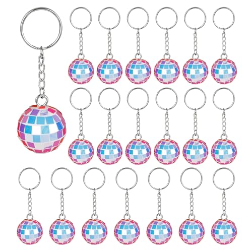 Framendino, Discokugel-Schlüsselanhänger, 3 cm, bunt, Mini-Spiegelkugeln, Schlüsselanhänger, Großpackung für Party-Dekorationen, 20 Stück Framendino, Discokugel-Schlüsselanhänger, 3 cm, bunt, Mini-Spiegelkugeln, Schlüsselanhänger, Großpackung für Party-Dekorationen, 20 Stück von Framendino