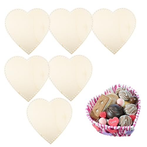 Framendino, Herzförmiger Holzkorbboden, unlackiert, groß, zum Basteln, Häkeln, Weben, 6 Stück Framendino, Herzförmiger Holzkorbboden, unlackiert, groß, zum Basteln, Häkeln, Weben, 6 Stück von Framendino