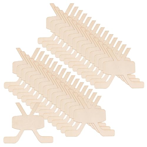 Framendino, Hockeyschläger aus unlackiertem Holz, 35 Stück, für DIY-Projekte, Malerei, Zeichnen, Zuhause, Party, Dekoration, Handwerk von Framendino