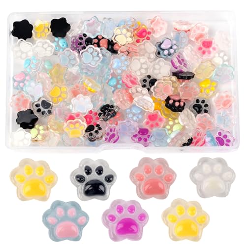 Framendino, Katzenpfoten-Anhänger aus Kunstharz, kleine niedliche Tierfüße, Ornamente für DIY-Projekte, Handyhüllen, Nageldekoration, 100 Stück Framendino, Katzenpfoten-Anhänger aus Kunstharz, kleine niedliche Tierfüße, Ornamente für DIY-Projekte, Handyhüllen, Nageldekoration, 100 Stück von Framendino