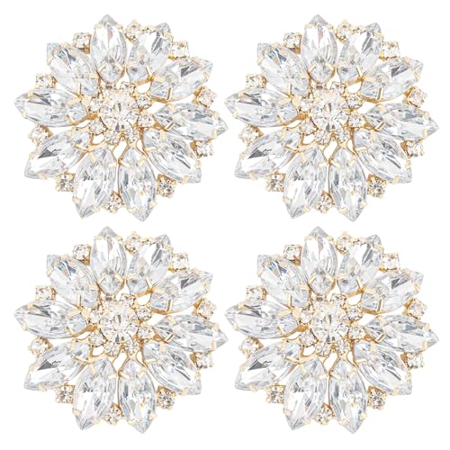 Framendino, Metall-Schaftknöpfe, Blumenstrauß, Metallverzierungen für Bastelarbeiten, 4 Stück Framendino, Metall-Schaftknöpfe, Blumenstrauß, Metallverzierungen für Bastelarbeiten, 4 Stück von Framendino