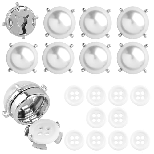 Framendino, Perlenknopfabdeckungen für Damen, Blusen mit 10 Stück, 11,5 mm, Nähknöpfe für Hemden, Basteln, Dekoration, 8 Sets Framendino, Perlenknopfabdeckungen für Damen, Blusen mit 10 Stück, 11,5 mm, Nähknöpfe für Hemden, Basteln, Dekoration, 8 Sets von Framendino